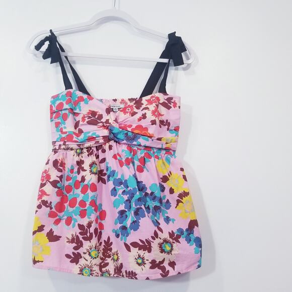 Peter Som Floral Smocked Baby Doll Blouse - Picture 4 of 12